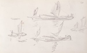 Estudio para la serie de Londres, Barcos en el Támesis de Claude Monet
